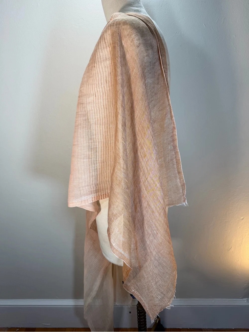 ETRO Ombre Linen Scarf in Blush, Cream & Brown